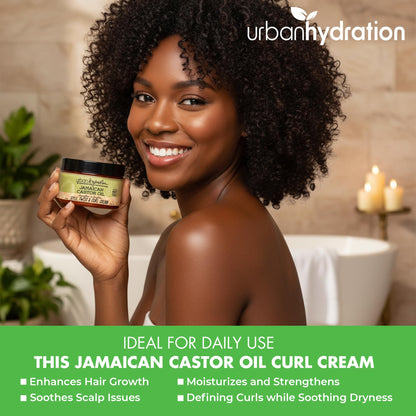 Urban Hydration Jamaican Castor Oil Curl Styling Cream | Sulfate, Paraben and Dye Free