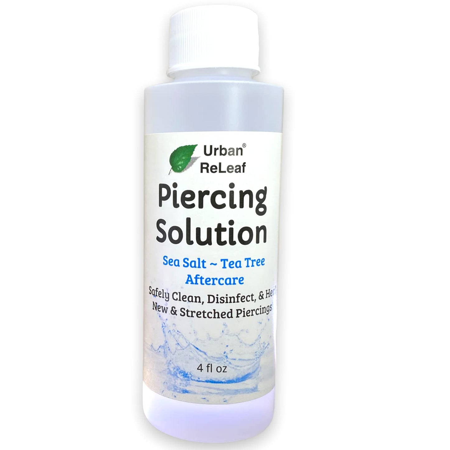 Urban ReLeaf Piercing Solution – Soothing Sea Salts & Tea Tree Aftercare 4 oz