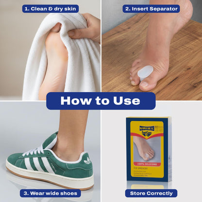 URIEL Soft Gel Toe Spacers with Mineral Oil – Silicone Toe Separators for Daily Comfort