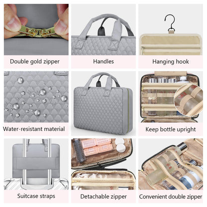 urophylla Detachable Travel Toiletry Bag for Women – Large Hanging Organizer for Travel
