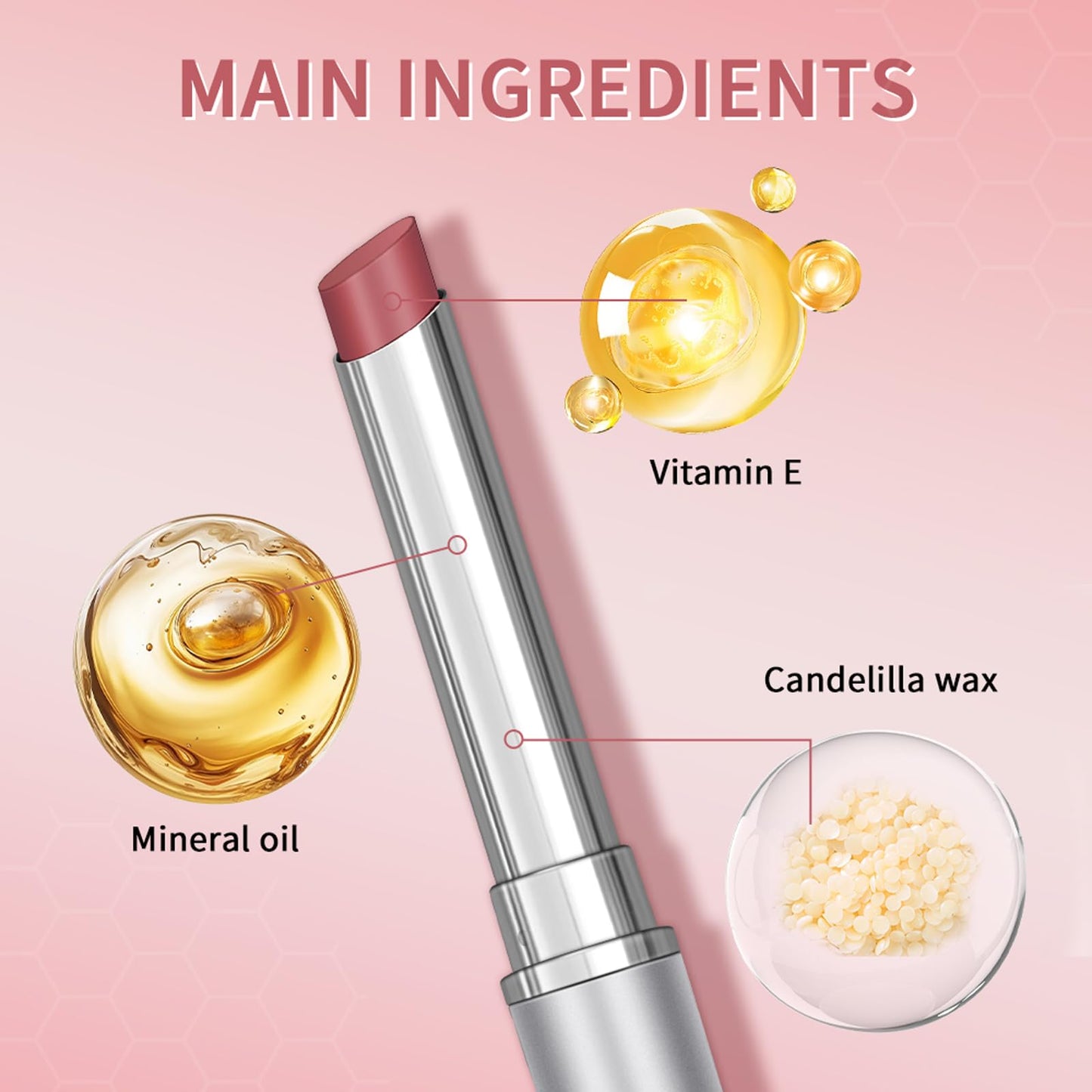 URQT Honey Lipstick Tinted Lip Balm – 2Pcs Black & Pink, Moisturizing Sheer Lip Tint with Natural Shine