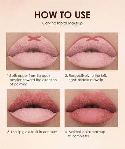 URQT 12pcs Lip Liner & Lipstick Set – 6 Velvet Matte Liquid Lipsticks + 6 Matching Lip Liners