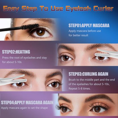 URSOBTF Heated Eyelash Curler – 2-in-1 Clip-Type, 5S Heat, LED Display, USB-C Rechargeable