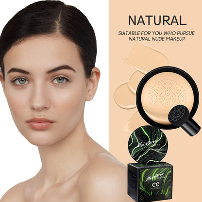 Ursoulney Mushroom Head Air Cushion CC Cream – Full Coverage Foundation, Long-Lasting (2-Pack, Natural)