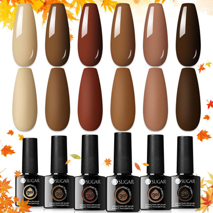 UR SUGAR Brown Gel Nail Polish Set — 6 Fall Colors (Soak-Off)