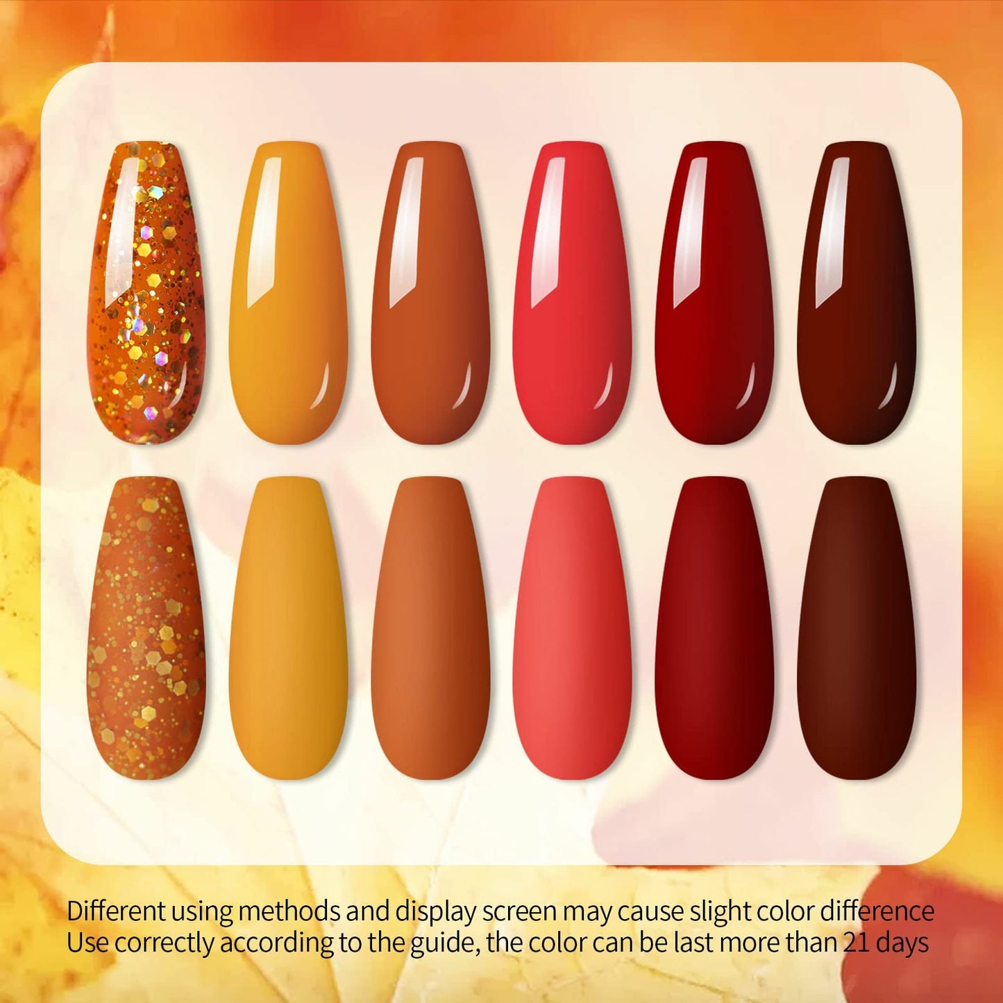 UR SUGAR Fall Winter Gel Nail Polish Set – 6 Colors, Soak-Off, Long-Lasting High-Gloss