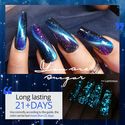 UR SUGAR Glitter Gel Nail Polish Set – 6 Colors Magnetic & Color-Changing Gel Kit (Soak-Off)