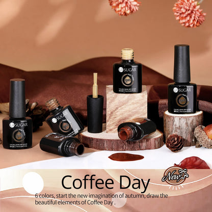 UR SUGAR Brown Gel Nail Polish Set — 6 Fall Colors (Soak-Off)
