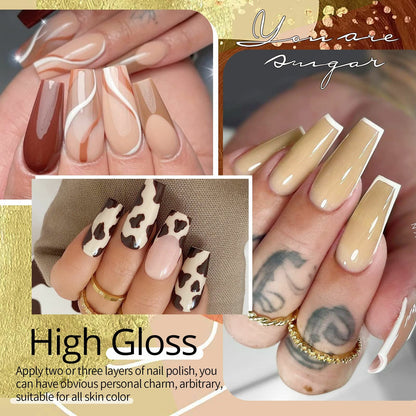 UR SUGAR Brown Gel Nail Polish Set — 6 Fall Colors (Soak-Off)