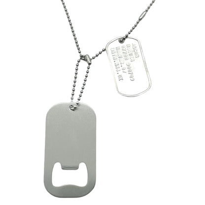U.S. Personalised Bottle Opener Stainless Steel ID Tag Bundle - Set Chains Included