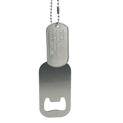 U.S. Personalised Bottle Opener Stainless Steel ID Tag Bundle - Set Chains Included