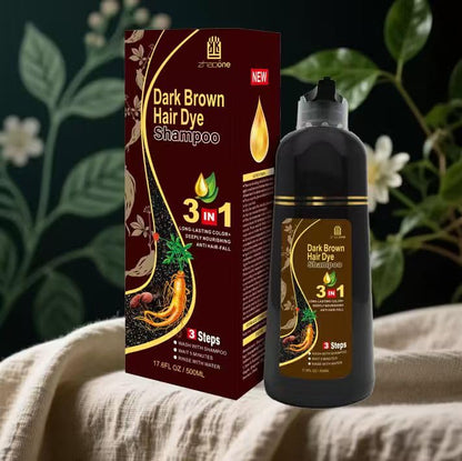 USMATEK Brown Hair Dye Shampoo – 3-in-1 Color, Scalp Care & Moisture | 500ml