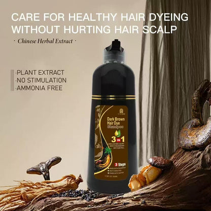 USMATEK Brown Hair Dye Shampoo – 3-in-1 Color, Scalp Care & Moisture | 500ml