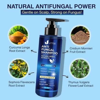 Uttse Anti-Fungal Shampoo for Scalp Psoriasis, Dandruff & Folliculitis — 300 mL