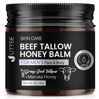 Uttse Men's Beef Tallow Balm — 2 oz Face Moisturizer with Honey & Olive Oil