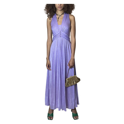 Gorgeous Original 1970's Vintage Purple Halter Neck Maxi Dress UK 8 - 10