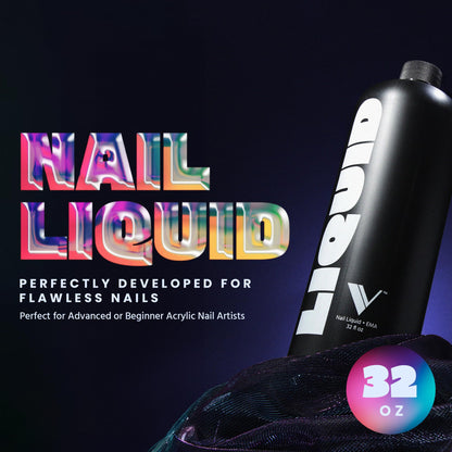 V Beauty Pure Monomer Acrylic Nail Liquid 32oz – Long-Lasting, Non-Yellowing, Smooth & Glossy Finish