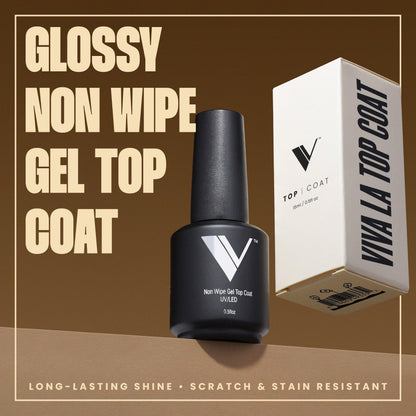 V Beauty Pure No Wipe Gel Top Coat – Long-Lasting, Glossy UV Gel Top Coat (15ml)