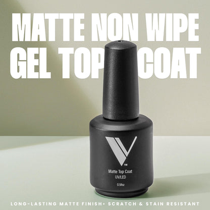 V Beauty Pure Non-Wipe Matte Top Coat – Long-Lasting, Chip-Resistant Gel Nail Polish Topcoat (15 ml)