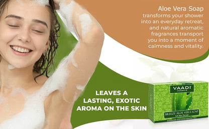 Vaadi Herbals Aloe Vera Soap – Pack of 8 x 75g | Two-Layer Formula with Aloe Vera & Honey