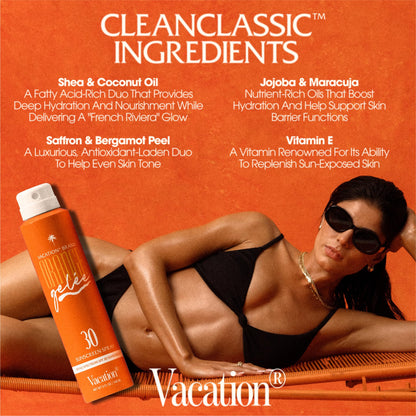 Vacation Orange Gelée SPF 30 Sunscreen Spray Oil & Free Air Freshener Bundle | Vegan