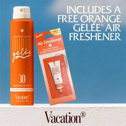 Vacation Orange Gelée SPF 30 Sunscreen Spray Oil & Free Air Freshener Bundle | Vegan