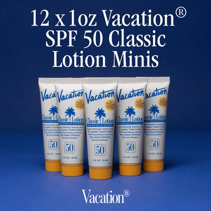 Vacation Mini Classic Lotion SPF 50 – 1oz Travel Pack (12 Count)