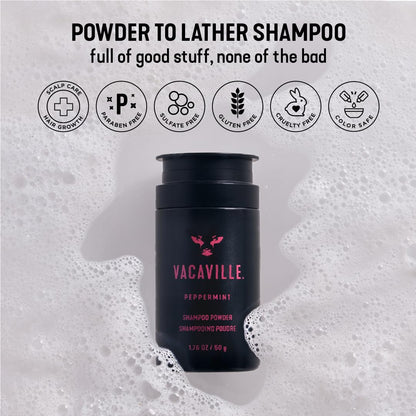 Vacaville Beauty Mini Shampoo Gift Set: Peppermint Powder Shampoo & Conditioner for All Hair Types - Vegan, Eco-Friendly, Cruelty-Free - Botanical Ingredients Clinically Proven to Promote Hair Growth