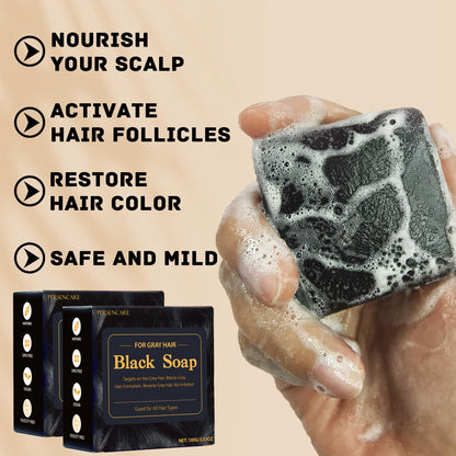 VAEYAE Herbal Emberless Black Hair Soap – Darkening & Thickening with Fo Ti & Castor Oil (2 Pcs)