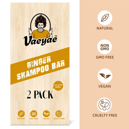 VAEYAE Ginger Shampoo Bar for Hair Growth & Thickening – 2 Bars