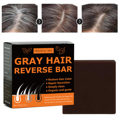 VAEYAE Natural Gray Hair Reverse Bar – Gray Hair Care, Thickening & Darkening Black Soap | 2 Pcs