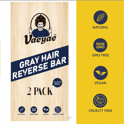 VAEYAE Gray Hair Reverse Bar – 2-in-1 Shampoo & Conditioner (2 Pcs) for Darker, Thicker Hair