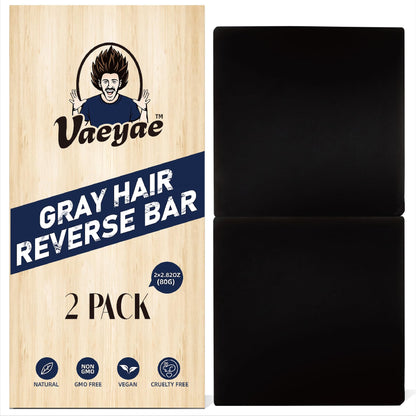 VAEYAE Gray Hair Reverse Bar – 2-in-1 Shampoo & Conditioner (2 Pcs) for Darker, Thicker Hair