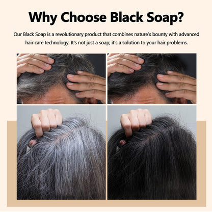 VAEYAE Herbal Emberless Black Hair Soap – Darkening & Thickening with Fo Ti & Castor Oil (2 Pcs)