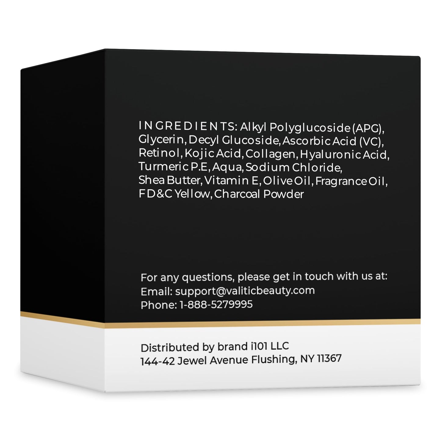 VALITIC Charcoal Kojic Acid Turmeric Black Soap Bar – 2 Pack with Holder