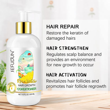 Valleylux Rice Water Hair Growth Conditioner with Biotin – 10 fl oz | Strength, Volume & Shine