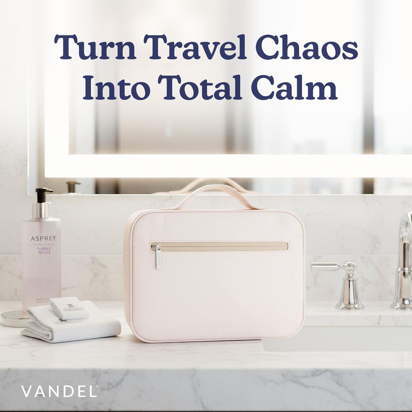VANDEL Waterproof Hanging Toiletry Bag for Travelling - 360° Hook, Leakproof, Makeup Organizer | Black