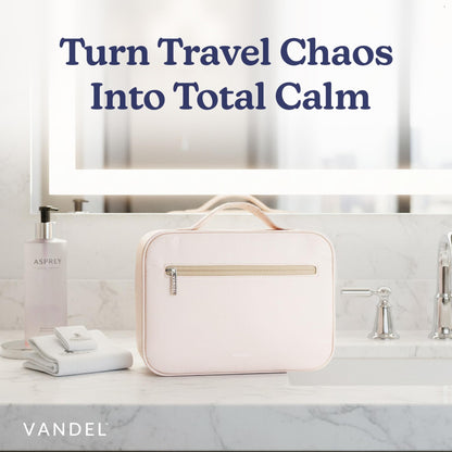 VANDEL Waterproof Hanging Toiletry Bag – 4-Compartment Travel Makeup Organizer