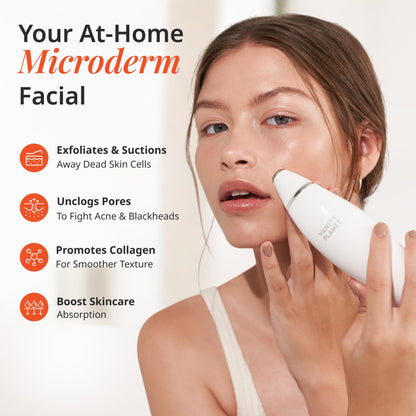 Exfora Facial Microdermabrasion Wand by Vanity Planet | 4 Interchangeable Heads, Dual Charging