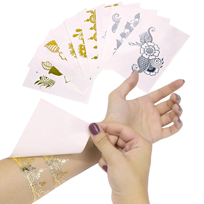 Vanli's Metallic Temporary Tattoo Markers – 12 Pack with 30 Stencil Papers | Body Art for Teens & Adults