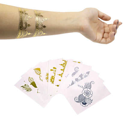 Vanli's Metallic Temporary Tattoo Markers – 12 Pack with 30 Stencil Papers | Body Art for Teens & Adults