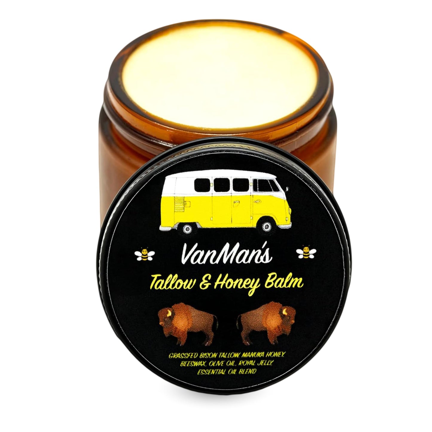 Vanman’s Tallow & Honey Balm – Grass-Fed Bison Tallow, Manuka Honey & Royal Jelly | 2.4 oz
