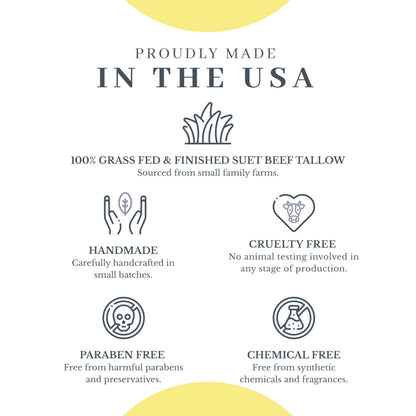 Vanman's Tallow and Honey Balm Jumbo | Grass-Fed Beef Tallow Moisturizer with Honey & Essential Oils - 6.3 oz