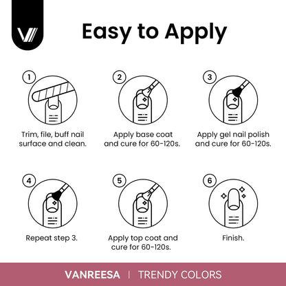 VANREESA Gel Nail Polish Kit with UV Light – 53 Pcs Complete Nail Set