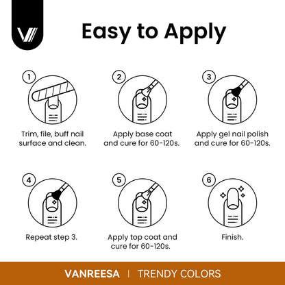VANREESA 53-Piece Gel Nail Polish Kit with UV Lamp — 36 Colors + Base & 4 Top Coats
