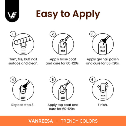 VANREESA 60-Pcs Gel Nail Polish Set: 55 Colors + Base Coat & 4 Top Coats for Home Manicure