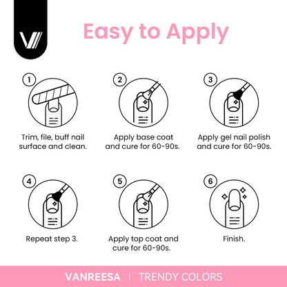 VANREESA 24 Pcs Gel Nail Polish Set – Trendy Spring Colors with Base Coat & 4 Top Coats | DIY Manicure Kit