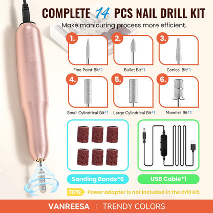 VANREESA Gel Nail Polish Kit with UV Light & Nail Drill — 65 Pcs, 35 Colors, Base Coat & 4 Top Coats, 48W Lamp