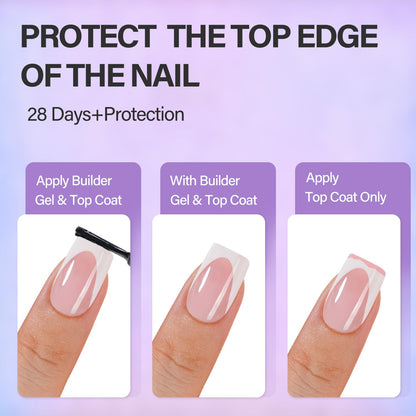Vansiho Pink Deep French Gel Nails Kit – 3-in-1 Short Square Press-On Tips for DIY Nail Art