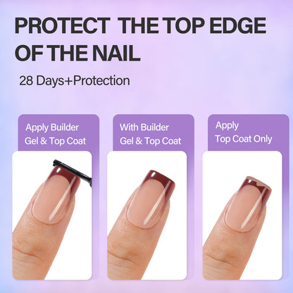 Vansiho French Gel Nails Kit – Short Square French Tip Press-On Nails & DIY Nail Lamp